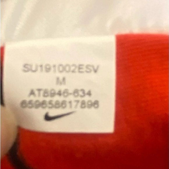 NIKE Dri-Fit Men’s Short Sleeve Polo Striped Medium Red&Navy - Picture 10 of 13